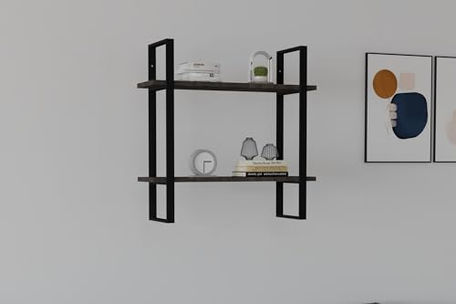 Modern Wall Shelf, Anthracite, 70 x 70 x 22 cm | 100% Melamine Coated Particle Board, 18 mm Thick | Stylish Storage Solution for Home & Office Modern Wall Shelf, Anthracite, 70 x 70 x 22 cm | 100% Melamine Coated Particle Board, 18 mm Thick | Stylish Storage Solution for Home & Office von Hanah Home