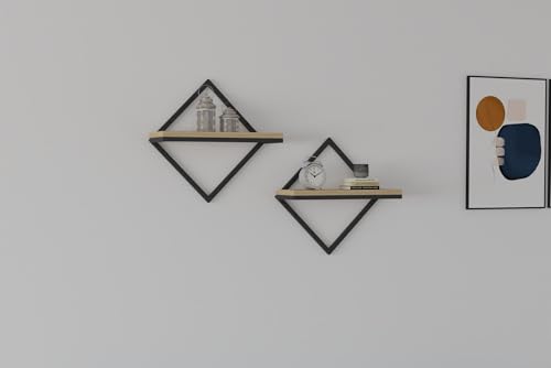 Modern Wall Shelf, Sapphire Oak, 43 x 43 x 15 cm | 100% Melamine Coated Particle Board, 18 mm Thick | Stylish & Functional Storage for Home & Office Modern Wall Shelf, Sapphire Oak, 43 x 43 x 15 cm | 100% Melamine Coated Particle Board, 18 mm Thick | Stylish & Functional Storage for Home & Office von Hanah Home