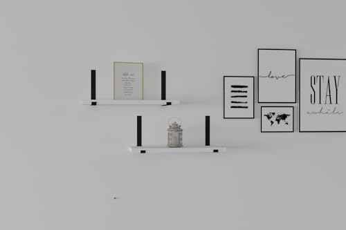 Modern Wall Shelf (2 Pieces), White, 40 x 15 cm | 100% Melamine Coated Particle Board, Thickness: 18 mm | Stylish & Functional for Home Decor von Hanah Home