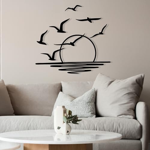 Stylish Black Decorative Metal Wall Accessory, 115 x 49 cm | 100% Metal, 1.2 mm Thickness | Perfect for Modern Home Decor & Office Spaces von Hanah Home