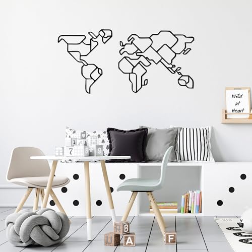 Stylish Black Decorative Metal Wall Accessory, 56 x 120 cm | 100% Metal, 1.5 cm Thickness | Perfect for Modern Home Decor & Office Spaces von Hanah Home