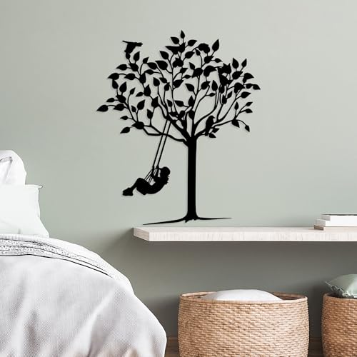 Stylish Black Decorative Metal Wall Accessory, 56 x 70 cm | 100% Metal, 1.5 mm Thick | Lightweight (0.657 kg) | Perfect for Modern Home Decor von Hanah Home