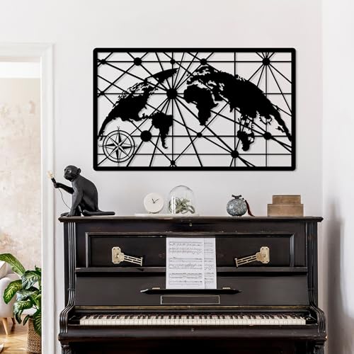 Stylish Black Decorative Metal Wall Accessory, 60 x 100 cm | 100% Metal, 1.5 mm Thickness | Lightweight 1 kg, Perfect for Home Decor & Modern Spaces Stylish Black Decorative Metal Wall Accessory, 60 x 100 cm | 100% Metal, 1.5 mm Thickness | Lightweight 1 kg, Perfect for Home Decor & Modern Spaces von Hanah Home