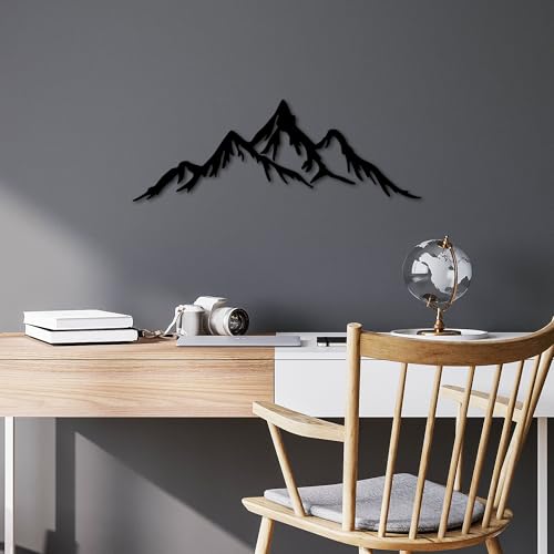 Stylish Black Decorative Metal Wall Accessory, 62 x 22 cm | 100% Metal (1.5 mm Thick) | Easy Wall Mounting | Perfect for Modern Home Decor von Hanah Home
