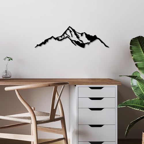 Stylish Black Decorative Metal Wall Accessory, 67 x 20 cm | 100% Metal (1.5 mm Thick) | Easy Wall Mounting | Perfect for Modern Home Decor von Hanah Home