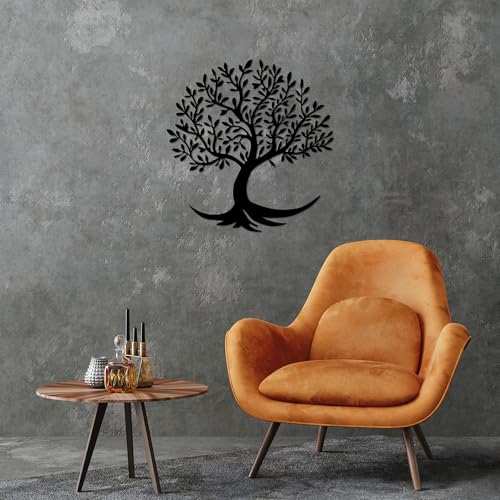 Stylish Black Decorative Metal Wall Accessory, 68 x 70 cm | 100% Metal (1.5 mm Thick) | Easy Wall Mounting | Perfect for Modern Home Decor von Hanah Home