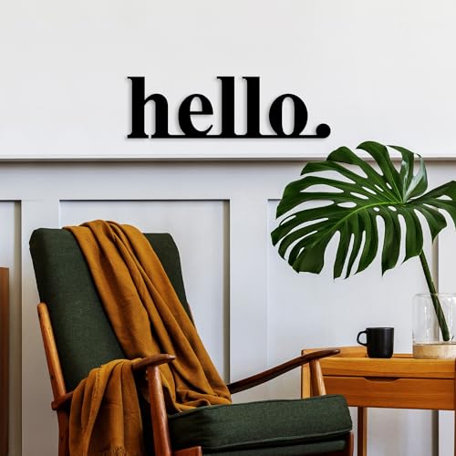 Stylish Black Decorative Metal Wall Accessory, 70 x 21 cm | 100% Metal (1.5 mm Thick) | Easy Wall Mounting | Perfect for Modern Home Decor von Hanah Home