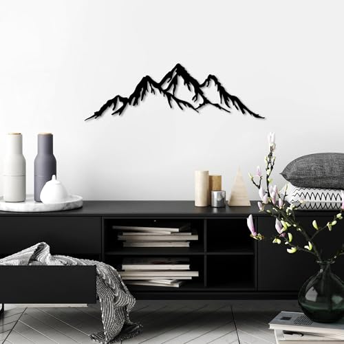 Stylish Black Decorative Metal Wall Accessory, 70 x 22 cm | 100% Metal (1.5 mm Thick) | Easy Wall Mounting | Perfect for Modern Home Decor von Hanah Home