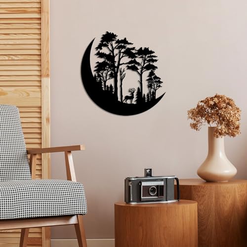 Stylish Black Decorative Metal Wall Accessory, 70 x 70 cm | 100% Metal (1.5 mm Thick) | Easy Wall Mounting, Perfect for Modern Home Decor von Hanah Home