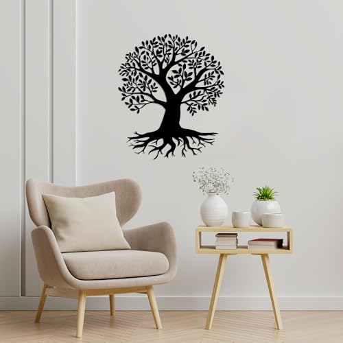 Stylish Black Decorative Metal Wall Accessory, 70 x 83 cm | 100% Metal (1.5 mm Thick) | Easy Wall Mounting | Perfect for Modern Home Decor von Hanah Home