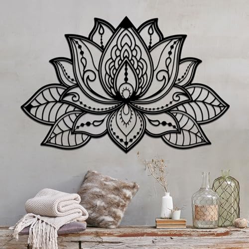Stylish Black Decorative Metal Wall Accessory, 91 x 59 cm | 100% Metal, 1.5 mm Thick | Easy Wall Mounting, Perfect for Modern Home Decor Stylish Black Decorative Metal Wall Accessory, 91 x 59 cm | 100% Metal, 1.5 mm Thick | Easy Wall Mounting, Perfect for Modern Home Decor von Hanah Home