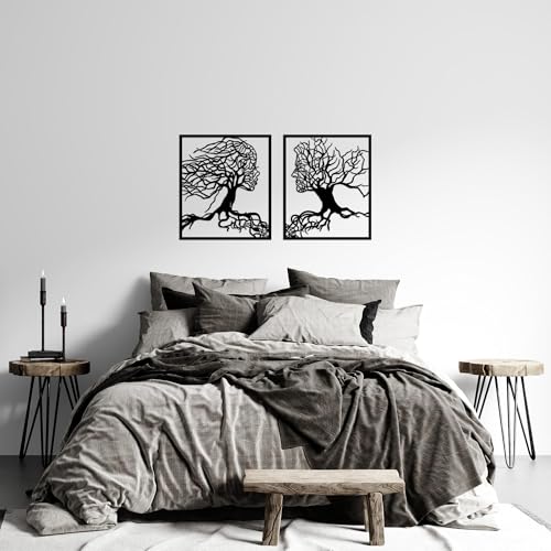 Stylish Black Decorative Metal Wall Accessory (2 Pieces), 50 x 58 cm | 100% Metal, 1.5 mm Thickness | Perfect for Modern Home Decor & Accent Walls von Hanah Home