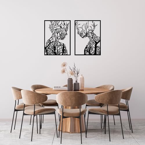 Stylish Black Decorative Metal Wall Accessory (2 Pieces), 52 x 70 cm | 100% Metal, 1.5 mm Thickness | Perfect for Modern Home Decor & Art Display von Hanah Home