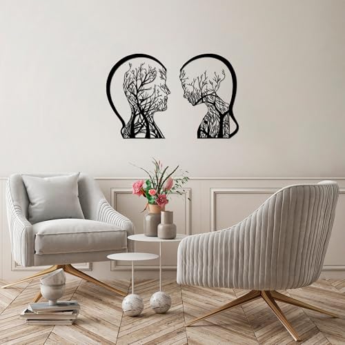 Stylish Black Decorative Metal Wall Accessory (2 Pieces) | 52 x 70 cm & 47 x 70 cm | 100% Metal, 1.5 mm Thick | Perfect for Modern Home Decor von Hanah Home