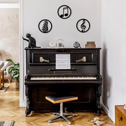 Stylish Black Decorative Metal Wall Accessory (3 Pieces), 25 cm Diameter, 100% Metal, 1 mm Thickness | Perfect for Modern Home Decor & Accent Walls von Hanah Home