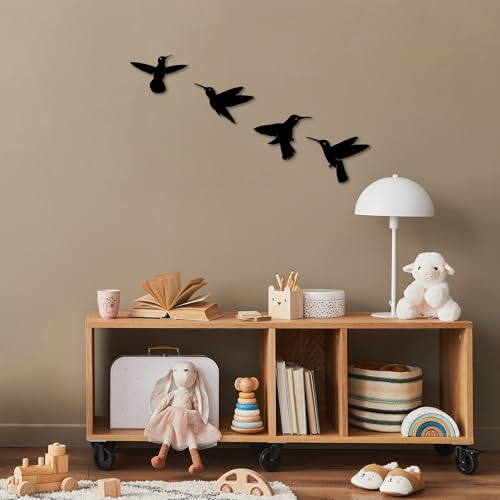 Stylish Black Decorative Metal Wall Accessory Set (4 Pieces) | 100% Metal, 1 mm Thickness | Perfect for Home Decor, Modern & Elegant Design von Hanah Home
