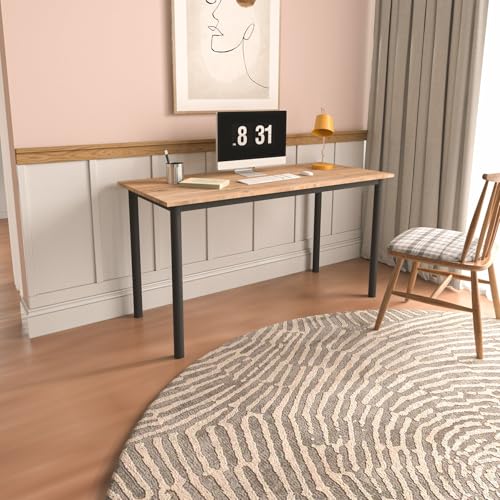 Stylish Black Study Desk, 87 x 78 x 47 cm | 100% Melamine Coated Chipboard, 18 mm Thick | Sturdy Metal Legs, Perfect for Home Office & Study Stylish Black Study Desk, 87 x 78 x 47 cm | 100% Melamine Coated Chipboard, 18 mm Thick | Sturdy Metal Legs, Perfect for Home Office & Study von Hanah Home