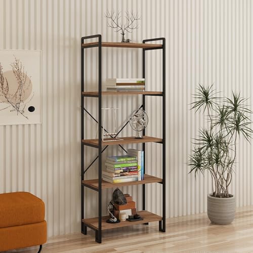 Stylish Bookshelf, Atlantic Pine & Black, 156 x 30 x 60 cm | 100% Melamine Coated Particle Board & Metal Frame | Durable & Modern Design for Home & Office Stylish Bookshelf, Atlantic Pine & Black, 156 x 30 x 60 cm | 100% Melamine Coated Particle Board & Metal Frame | Durable & Modern Design for Home & Office von Hanah Home