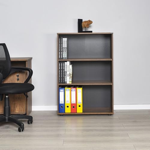 Stylish Bookshelf, Oslo & Walnut, 72 x 34 x 109 cm | 100% Melamine Coated Particle Board, 16 mm Thickness | Perfect for Modern Home & Office Decor von Hanah Home