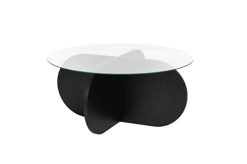Stylish Coffee Table, 75 x 35 x 75 cm | 100% Tempered Glass & Melamine Coated Particle Board | Elegant Black & Transparent Design for Modern Living Spaces Stylish Coffee Table, 75 x 35 x 75 cm | 100% Tempered Glass & Melamine Coated Particle Board | Elegant Black & Transparent Design for Modern Living Spaces von Hanah Home