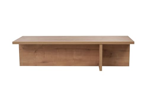 Stylish Coffee Table, Sapphire Oak, 120 x 30 x 45 cm | 100% Melamine Coated Particle Board, 25 mm Thickness | Perfect for Modern Living Rooms & Spaces von Hanah Home