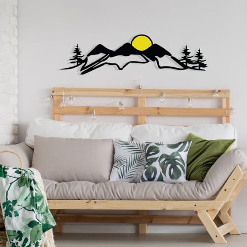 Stylish Decorative Metal Wall Accessory, 106 x 29 cm | Durable 1.20 mm Metal & 3 mm Wood | Perfect for Modern Home Decor & Unique Wall Art Stylish Decorative Metal Wall Accessory, 106 x 29 cm | Durable 1.20 mm Metal & 3 mm Wood | Perfect for Modern Home Decor & Unique Wall Art von Hanah Home