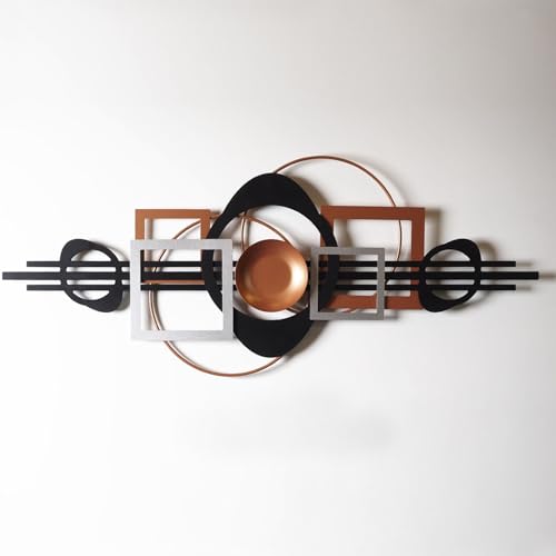 Stylish Decorative Metal Wall Accessory, 41 x 99 cm, 100% Steel (1.5 mm) | Black, Silver & Copper Finish | Perfect for Modern Home Decor von Hanah Home