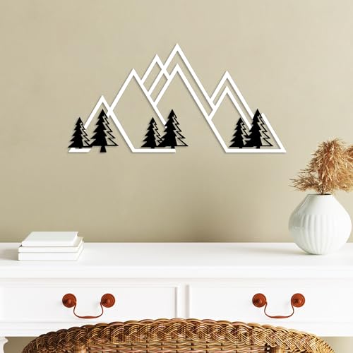 Stylish Decorative Metal Wall Accessory, 70 x 35 cm | 100% Metal (1.5 mm) | Black & White Design | Easy Wall Mounting | Perfect for Home Decor von Hanah Home