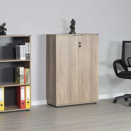 Stylish Light Walnut Bookshelf, 72 cm x 109 cm x 34 cm | 100% Melamine Coated Particle Board, 16 mm Thickness | Ideal for Modern Home & Office Decor von Hanah Home