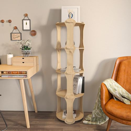Stylish Oak Bookshelf, 138 cm x 39 cm x 39 cm | 100% Melamine Coated Particle Board, 8 mm Thickness | Perfect for Modern Home & Office Decor von Hanah Home