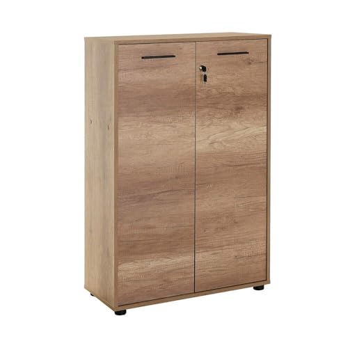 Stylish Oak Bookshelf, 72 cm x 110 cm x 34 cm | 100% Melamine Coated Particle Board, 16 mm Thick | Perfect for Modern Home & Office Decor von Hanah Home