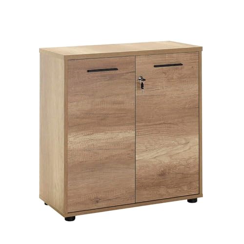 Stylish Oak Bookshelf, 76 x 75 x 34 cm | 100% Melamine Coated Particle Board, 16 mm Thick | Perfect for Home Office & Living Room Storage von Hanah Home