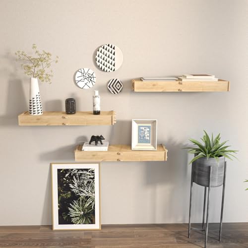 Stylish Oak Wall Shelf, 61.5 x 6.5 x 19.5 cm | 100% Melamine Coated Particle Board, 8 mm Thick | Perfect for Modern Home Decor & Storage Solutions Stylish Oak Wall Shelf, 61.5 x 6.5 x 19.5 cm | 100% Melamine Coated Particle Board, 8 mm Thick | Perfect for Modern Home Decor & Storage Solutions von Hanah Home