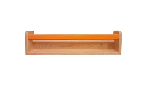 Stylish Orange Pine Bookshelf, 56 cm x 14.5 cm x 8 cm | 100% Solid Pine Wood | Perfect for Modern Home Decor & Organizing Books Stylish Orange Pine Bookshelf, 56 cm x 14.5 cm x 8 cm | 100% Solid Pine Wood | Perfect for Modern Home Decor & Organizing Books von Hanah Home