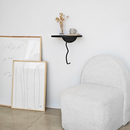 Stylish Wall Shelf, 35 x 35 cm, 100% Solid Wood & Metal Frame, Black & Anthracite | Perfect for Modern Home Decor & Storage Solutions Stylish Wall Shelf, 35 x 35 cm, 100% Solid Wood & Metal Frame, Black & Anthracite | Perfect for Modern Home Decor & Storage Solutions von Hanah Home