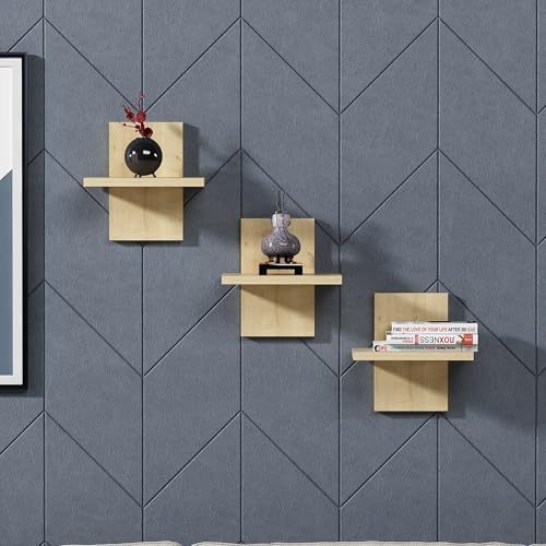 Stylish Wall Shelf, Oak Finish, 25.4 x 17.6 x 25.4 cm | 100% Melamine Coated Particle Board, 18 mm Thick | Versatile Storage Solution for Home & Office Stylish Wall Shelf, Oak Finish, 25.4 x 17.6 x 25.4 cm | 100% Melamine Coated Particle Board, 18 mm Thick | Versatile Storage Solution for Home & Office von Hanah Home