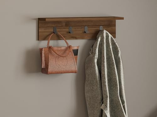 Stylish Wall Shelf, Walnut Finish, 60 x 14.5 x 16.3 cm | 100% Melamine Coated Particle Board, 18 mm Thick | Multipurpose Hanging Rack for Extra Storage Stylish Wall Shelf, Walnut Finish, 60 x 14.5 x 16.3 cm | 100% Melamine Coated Particle Board, 18 mm Thick | Multipurpose Hanging Rack for Extra Storage von Hanah Home