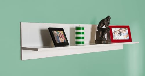 Stylish Wall Shelf, White, 120 x 25 x 20 cm | 100% Melamine Coated Particle Board, 16 mm Thick | Perfect for Modern Home Decor & Organization Stylish Wall Shelf, White, 120 x 25 x 20 cm | 100% Melamine Coated Particle Board, 16 mm Thick | Perfect for Modern Home Decor & Organization von Hanah Home
