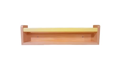 Stylish Yellow Pine Bookshelf, 56 cm x 14.5 cm x 8 cm | 100% Solid Pine Wood | Perfect for Modern Home Decor & Organizing Books von Hanah Home