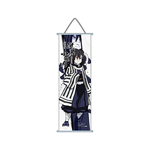 Hanaiette 1 x Anime Demon Slayer Gemälde Stoff Poster Wand Scrollblade of Demon Slayer (Iguro Obanai) von Hanaiette