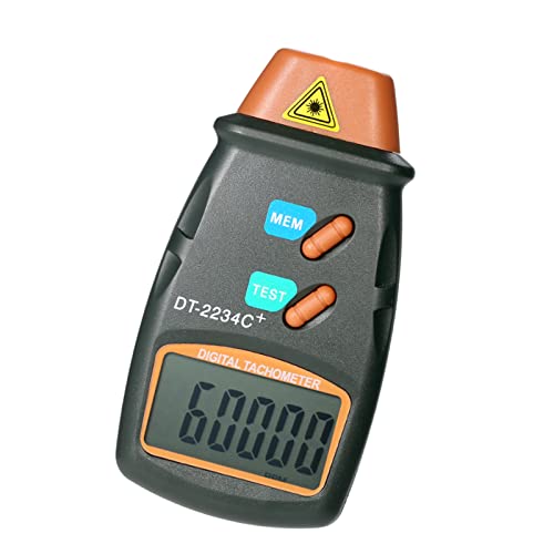 Digitaler Drehzahlmesser Handheld Photo Tachometer Laser Berührungslose Reichweite 2,5 RPM-99,999 RPM LCD Display Motor Drehzahlmesser mit 3 stücke Reflexfolie von Hancaner