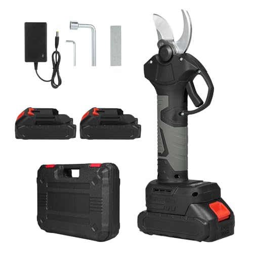 Elektrische Gartenschere Hancaner 21V Hand Akku Elektro Astschere mit Tragetasche Wiederaufladbare 2000-mAh-Lithiumbatterie und Ladegerät Angetriebene Astschere Gartenschere 30 mm Schnittdurchmesser von Hancaner