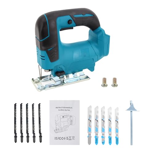 Hancaner Electric Jigsaw 1300SPM with 10 Blades for Wood Plastic Metal Cutting Support 4 Orbital Sets and 45-degree Bevel Cutting Ergonomic Design for Comfort von Hancaner