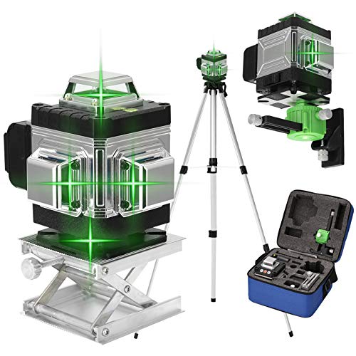 Kreuzlinienlaser Hancaner 16 4x360° Linien laser wasserwaage 3 ° Selbstnivellierungsfunktion mit 1.2M Stativ und Rechargeable 1 * 3000mAh Akku, Mobiltelefon Kontrolle+Fernbedienung von Hancaner