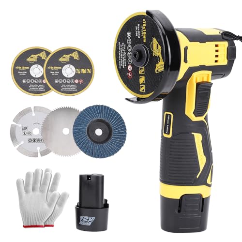 Mini Winkelschleifer,12V Akku Mini Flex 19500 rpm/76mm,Professional Mini Akku Winkelschleifer Set Geeignet zum Schneiden und Polieren von Hancaner