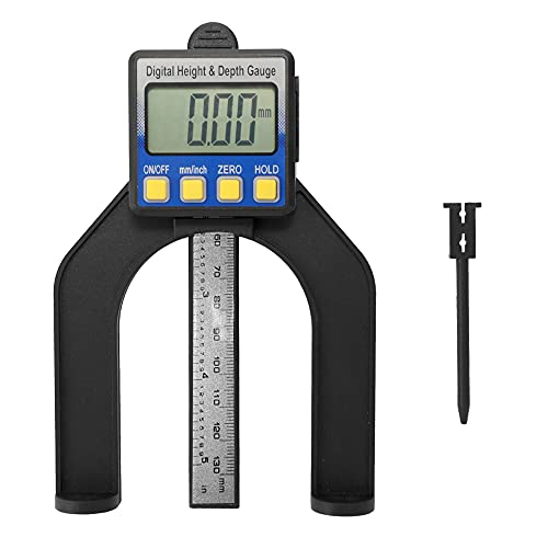 Tiefenmesser 0-85mm Hochgenaue LCD-Digitalanzeige Schiebesattel Messschieber Lineal Höhen- und Tiefenmesser(Batterie nicht im Lieferumfang enthalten) von Hancaner