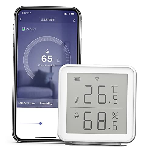 WiFi Hygrometer Innen Hancaner Thermometer Hygrometer WiFi Smart Temperatur-Feuchtigkeitssensor Kompatibel mit Alexa 230ft Super Long Range Wireless Digital Hygrometer Innenthermometer von Hancaner