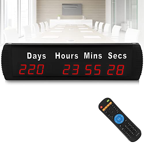 Hanchen 1,8'' LED Countdown/Up Timer, 11 rote Ziffern, Digitale Wanduhr, mit kabelloser Fernbedienung für Feiertag/Jubiläum von Hanchen