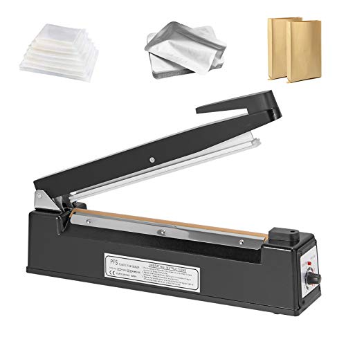 Hanchen Heißsiegelmaschine 500mm (19,7 Zoll) Impuls Schweißgerät Tragbare Folienschweißgerät Handdruckende Verpackungsgerät für PP/PE/PVC/Mylar/Kraft Papier von Hanchen