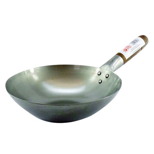 Wok - Mild Stahl Flat Base. 10 "Durchmesser. von VOGUE